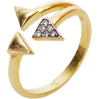 Sterling Silver Multiple Triangle Adjustable Ring