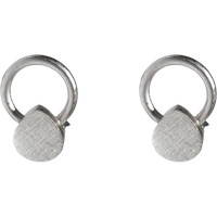 Sterling Silver Natural Textured Drop Stud Earrings