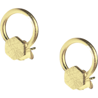 Sterling Silver Natural Textured Hexagon Stud Earrings