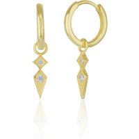 Sterling Silver Pave Spike Rhombus Drop Earring