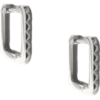 Sterling Silver Rectangular Hoop Earrings