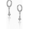 Sterling Silver Rhombus Drop Hoop Earring buy online shopping cheap sale