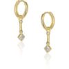 Sterling Silver Rhombus Drop Hoop Earring buy online shopping cheap sale