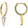 Sterling Silver Triangle Pave Spike Hoop Earring buy online shopping cheap sale