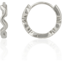Sterling Silver Wavy Hoop Earring
