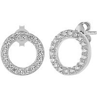 Sterling Silver Zirconia Circle Round Earring