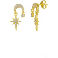 Sterling silver Dangle Drop Northernstar Stud Earring