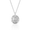 Sun Silhouette Face Embossed Sterling Silver Medal Necklace buy online shopping cheap sale