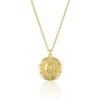 Sun Silhouette Face Embossed Sterling Silver Medal Necklace buy online shopping cheap sale