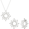 Sun Sunburst Large Textured Molten Sterling Silver Earring and Necklace Set buy online shopping cheap sale