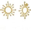 Sun Sunburst Large Textured Molten Sterling Silver Earring buy online shopping cheap sale