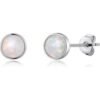 Synthetic White Opal Stud Earrings buy online shopping cheap sale