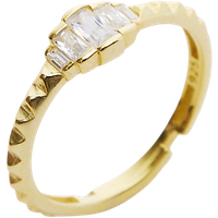 Three Stone Sterling Silver Ring