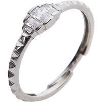 Three Stone Sterling Silver Ring