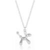 Tiny Balloon Dog Poodle Necklace in Sterling Silver buy online shopping cheap sale