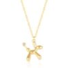 Tiny Balloon Dog Poodle Necklace in Sterling Silver buy online shopping cheap sale