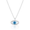 Transparent Glass Evil Eye Sterling Silver Necklace buy online shopping cheap sale