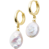 Treated Freshwater Cultured Baroque Pearl Hoop Earrings