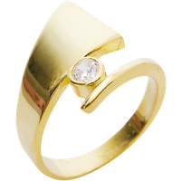Triangle Wrapping Sterling Silver Solitaire Ring