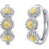 Triple Daisy Hoop Earrings buy online shopping cheap sale