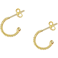 Twisted Bead End Sterling Silver Earrings