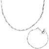 Twisted Beads Sterling Silver Chain Necklace and Bracelet Set buy online shopping cheap sale