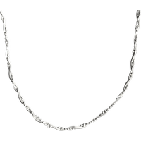 Twisted Beads Sterling Silver Chain Necklace