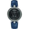 Versace VCO080017 Palazzo Empire Analouge Womens Blue Leather Black 39 Mm Dial Swiss Quartz Watch buy online shopping cheap sale