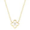 White Enamel Four Leaf Clover Necklace With Gemstone in Sterling Silver buy online shopping cheap sale