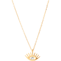 White Eye Evil Eye Sterling Silver Necklace