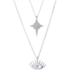 White Eye Evil Eye and Northern Star Starburst Sterling Silver Necklace Layering Set buy online shopping cheap sale