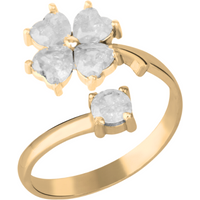 White Four Leaves Clover Luck Ring Sterling Silver