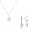 White Opal Northernstar Sterling Silver Pendant Necklace and Earring Set buy online shopping cheap sale