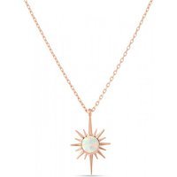 White Opal Northernstar Sterling Silver Pendant Necklace