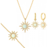 White Opal Sun Sterling Silver Necklace Earring and Bracelet Set buy online shopping cheap sale
