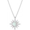 White Opal Sun Sterling Silver Necklace buy online shopping cheap sale