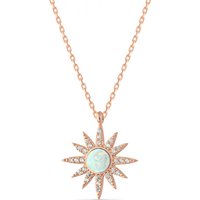 White Opal Sun Sterling Silver Necklace