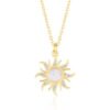 White Opal Sun & Sunburst Necklace in Sterling Silver buy online shopping cheap sale